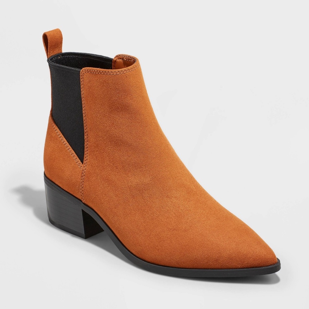 Women's Gwen Low Shaft Heeled Boots A New Day Cognac       7.5.        NWT